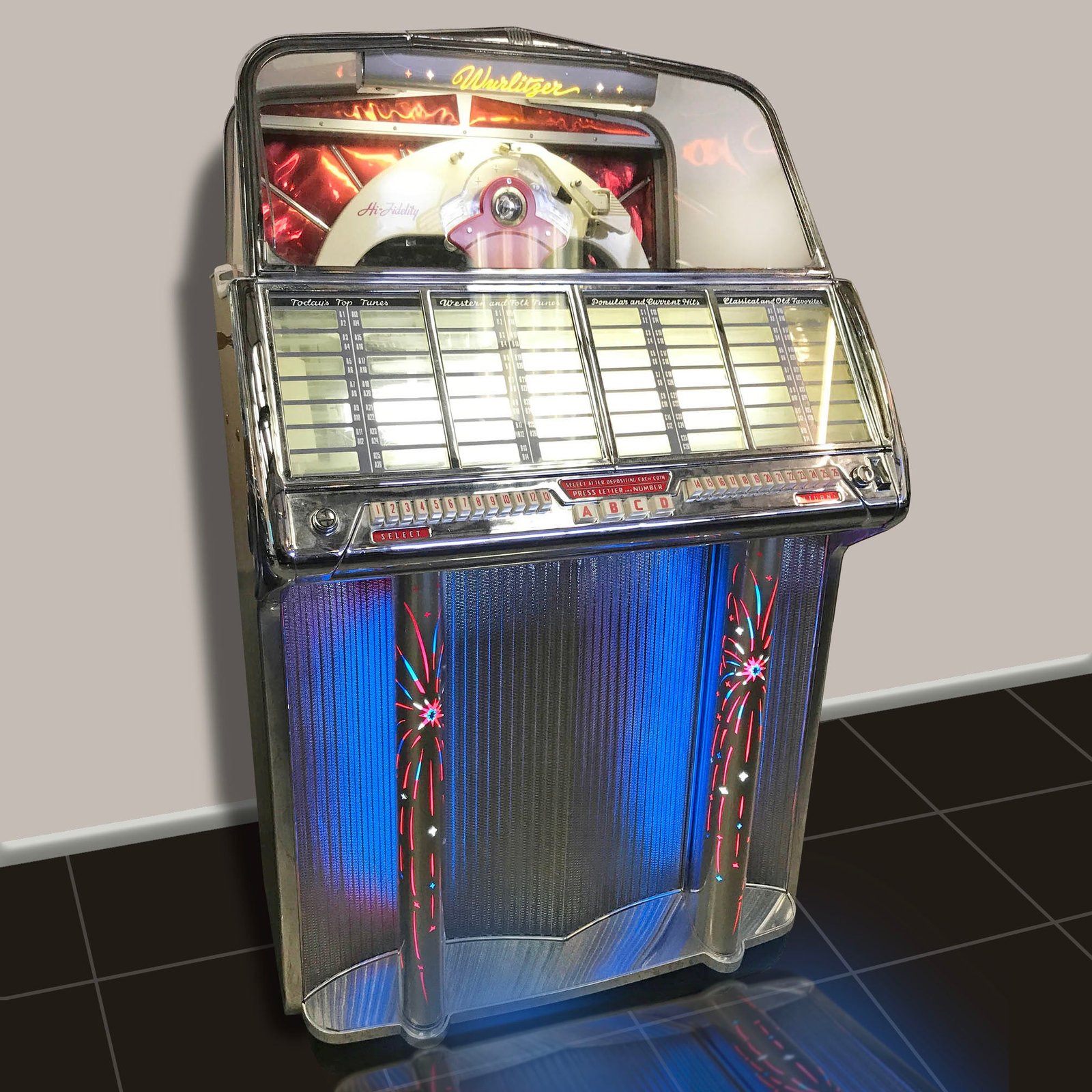 1955 Wurlitzer’s 1800 Vinyl Jukebox for sale in Australia